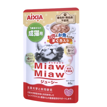 Aixia Pouch  Miaw Miaw Juicy Meat & Fish Mix With Tuna 60g x12